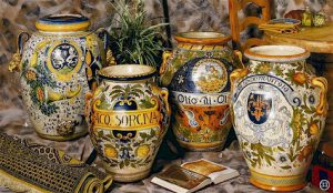 tuscan urn storage wheat wine oil