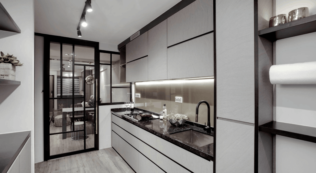 Kitchen Design Ideas for HDB Singapore Long Kitchen