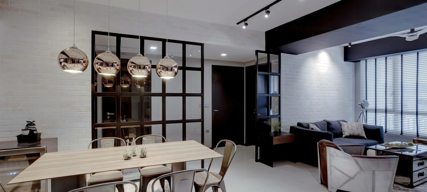 Open Concept Kitchen and Living Room Singapore Condominium Ideas