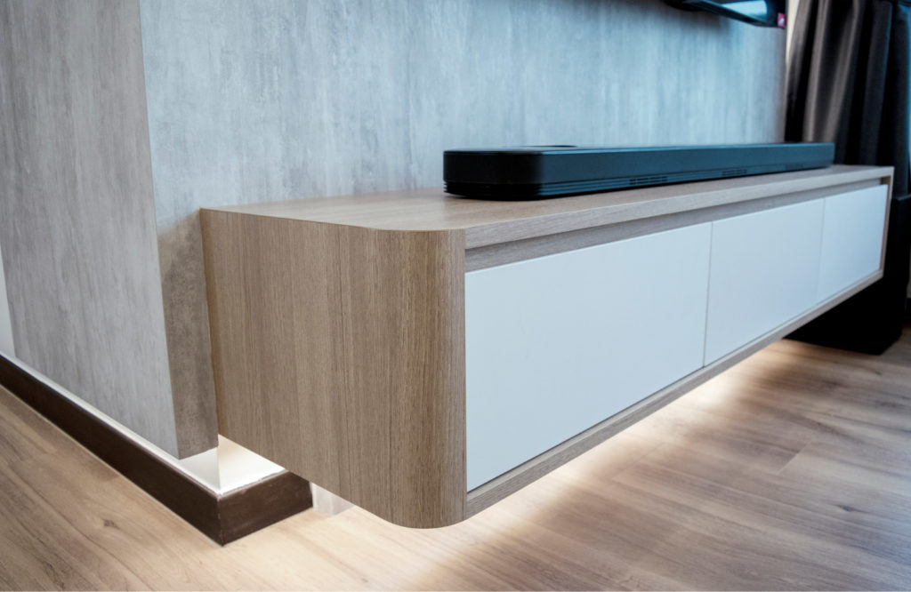 Custom Made TV Console for Simple Scandinavian Interior Design