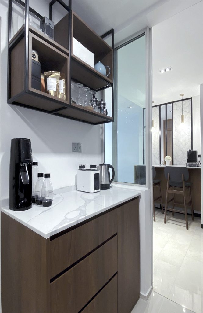 Modern condo kitchen area design