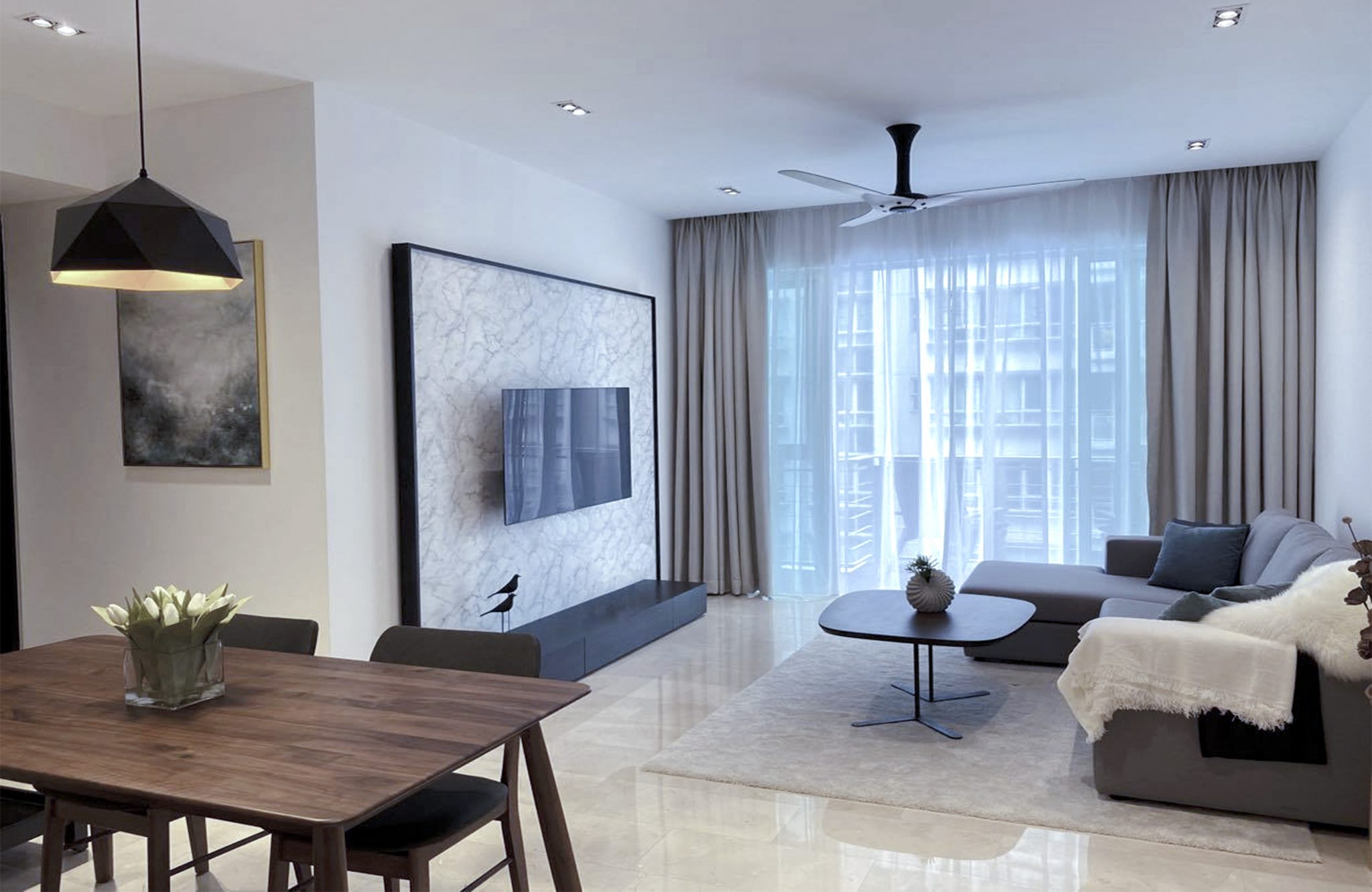 condo living room design 2024