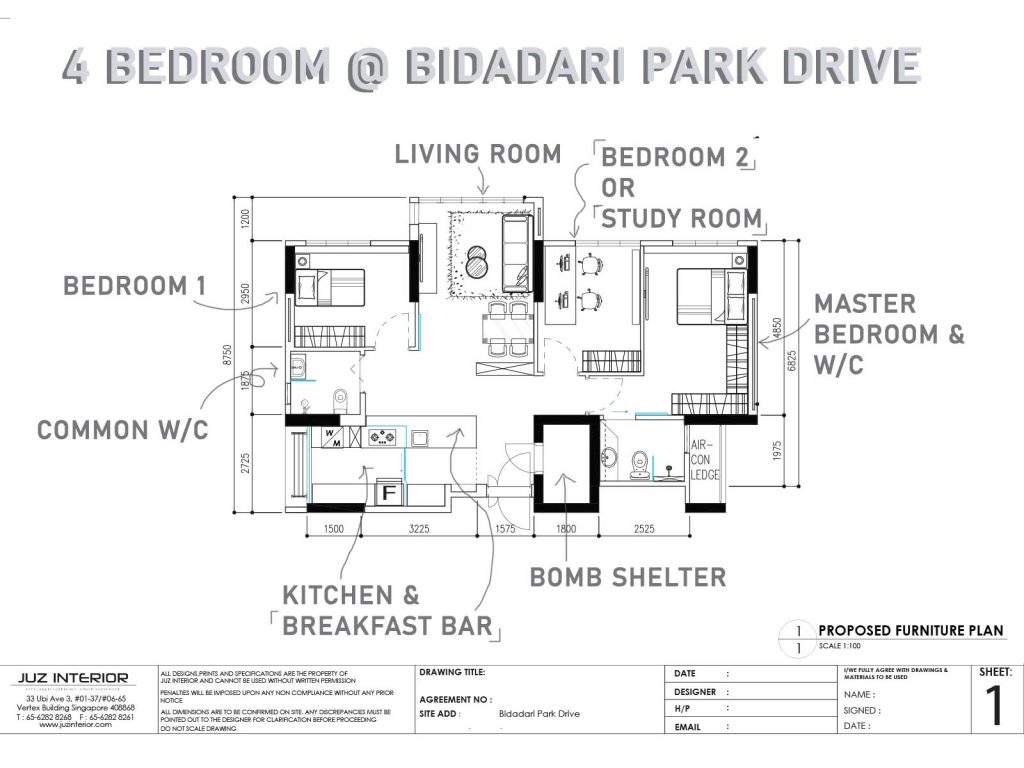 4 bedroom Bidadari BTO HDB 2020 floor plan