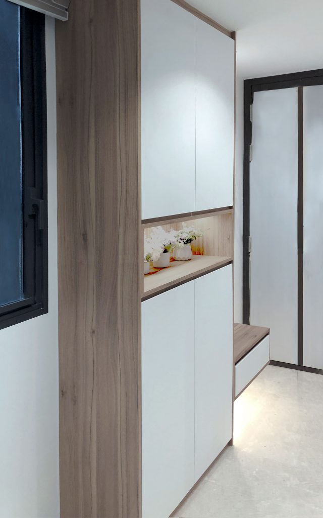 Condo Interior Design for Entry Way Shoe Cabinet Design