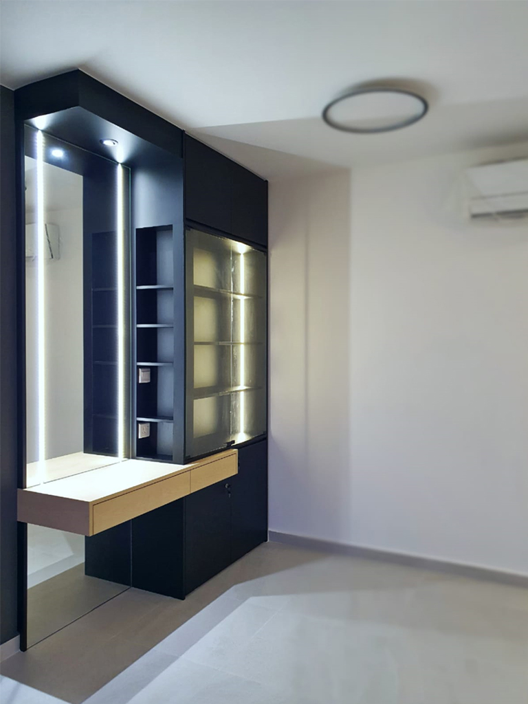 bidadari park drive 4 room HDB BTO custom carpentry for vanity table and cabinet