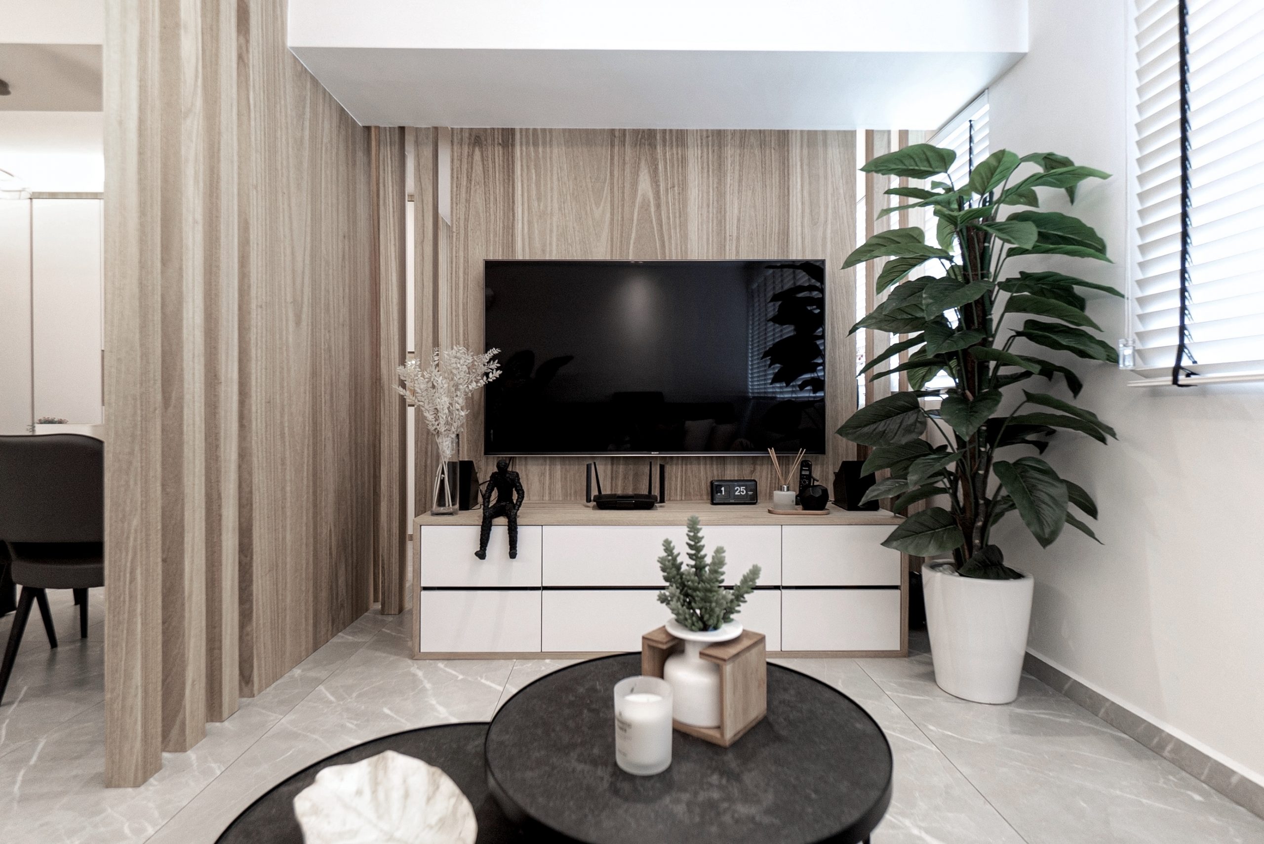Modern Scandinavian HDB resale Bishan St 13 Living Room Feature Wall