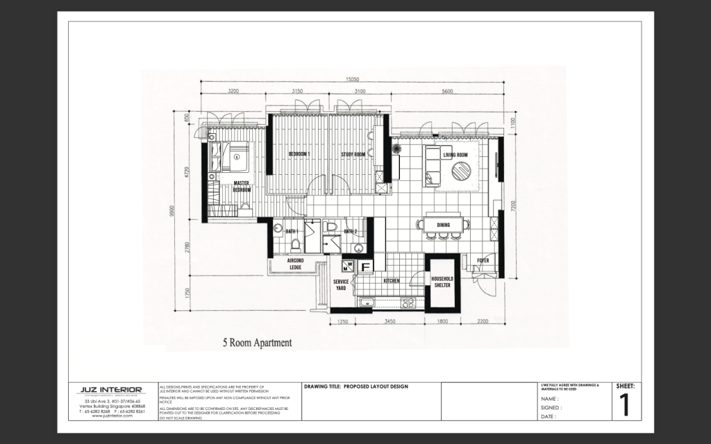 Clementi Ridges HDB 4 room Floorplan