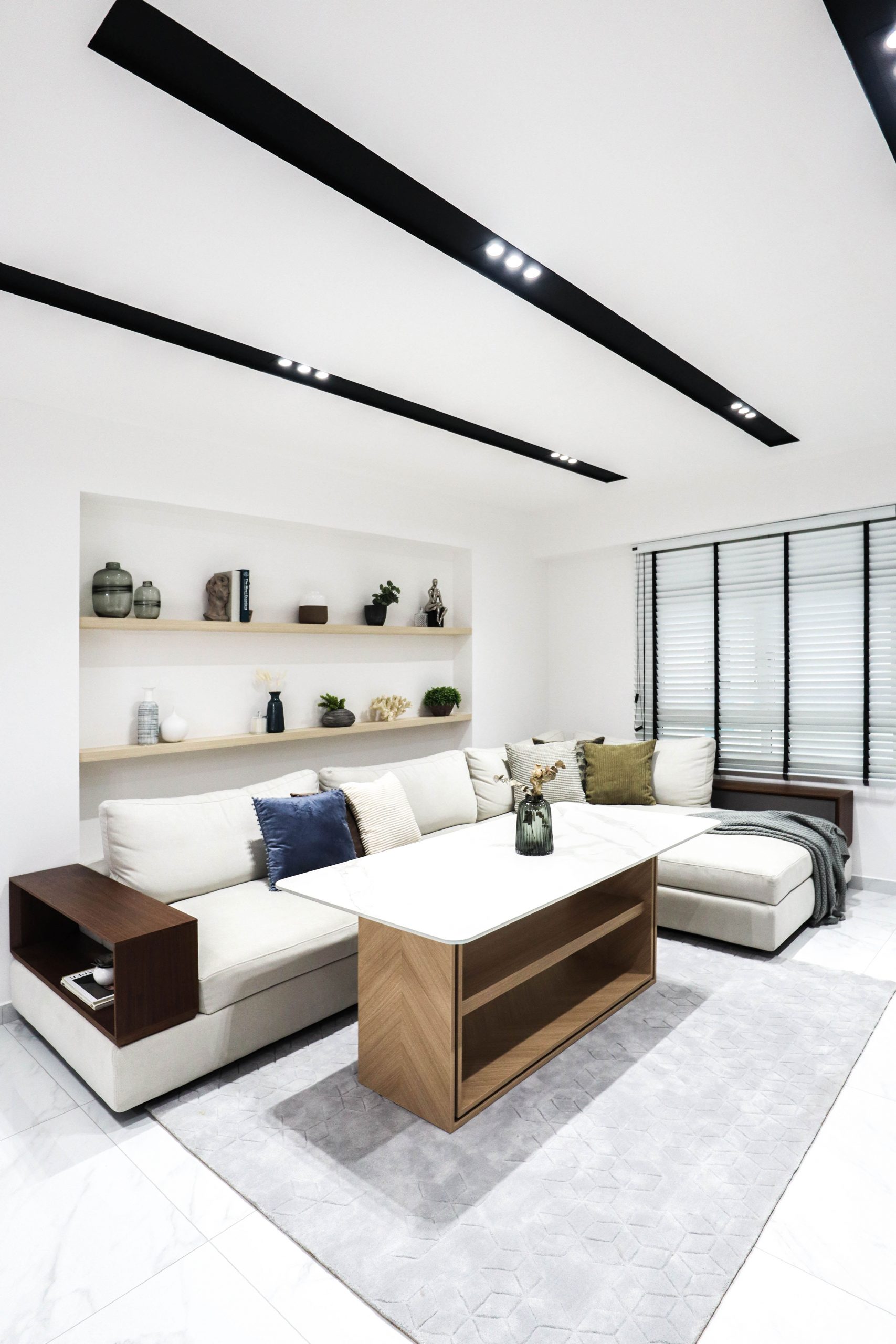 Sleek Minimalist 5 Room HDB Resale Living Room Interior Design at Fernvale Road