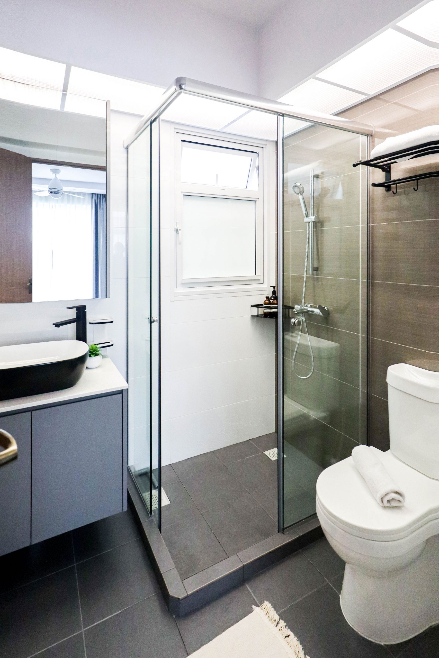 HDB BTO Simple Toilet Renovation with Shower Stall and Sink Cabinet Tampines Greenverge