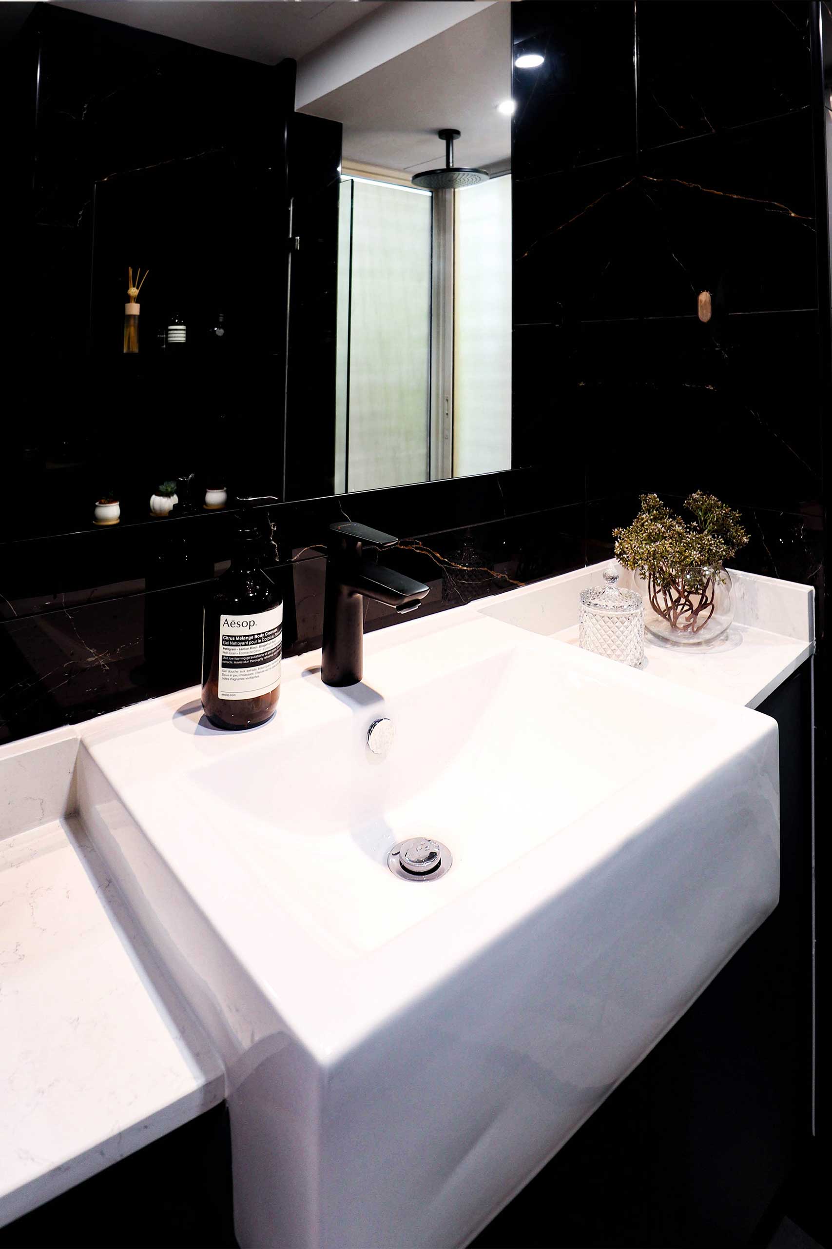 Bathroom Counter sink design for HDB resale interior design Simei rise