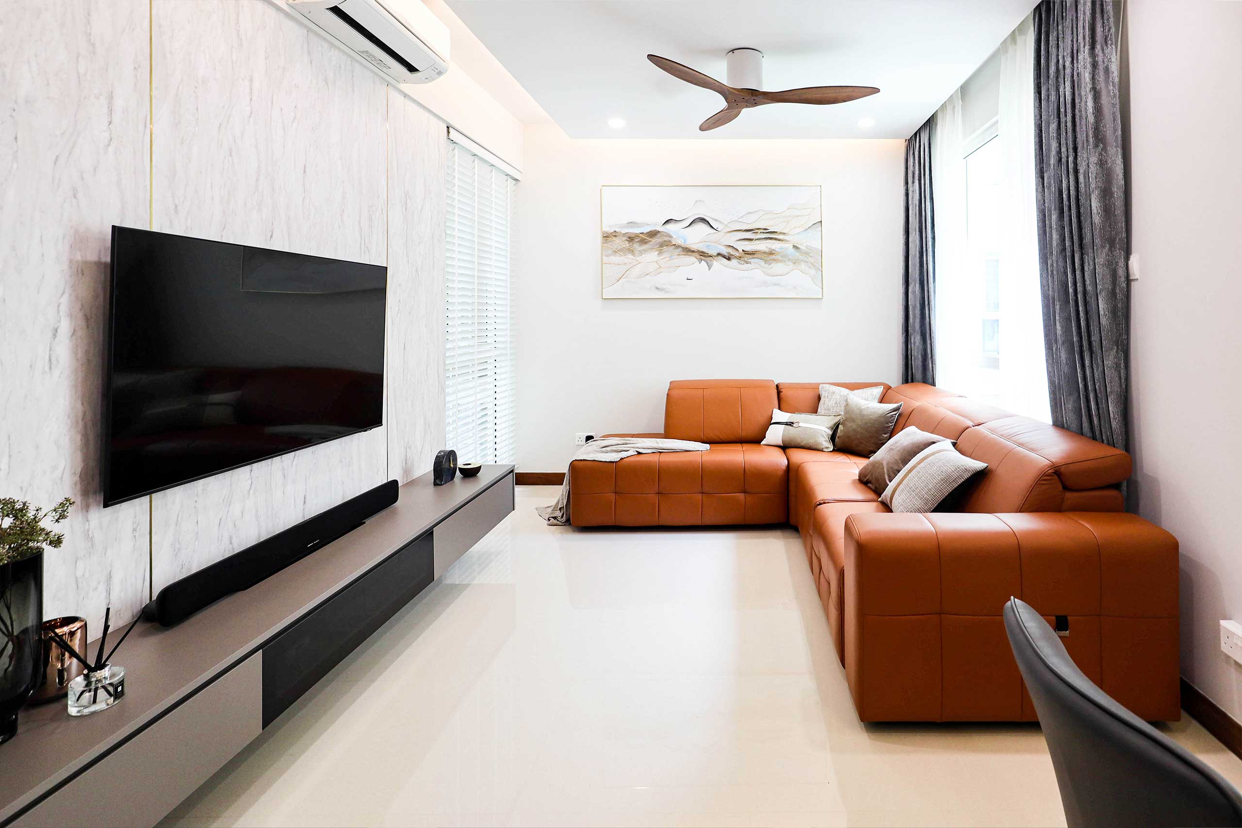 HDB resale renovation living room interior design for living room simei rise