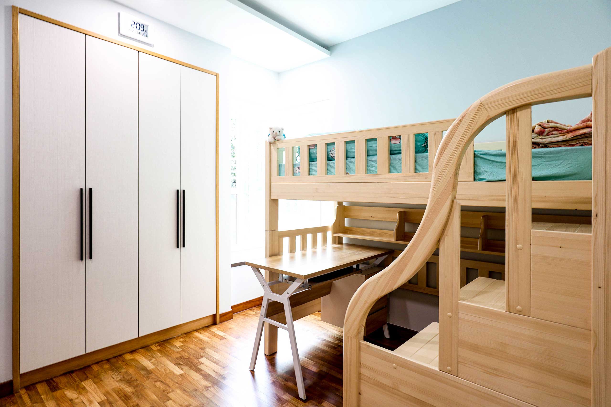 Kids bedroom interior design with encased wardrobe Simei Rise HDB Resale