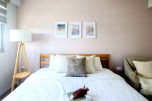 pastel coloured bedroom