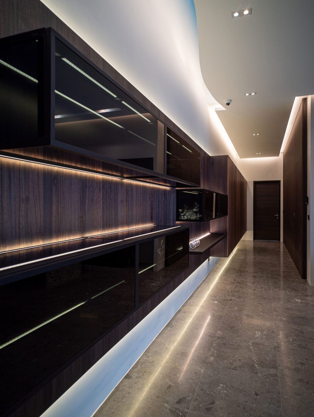 Architectural Interior design for modern dark luxury Minotti inspired interior design for landed property at Dunbar walk